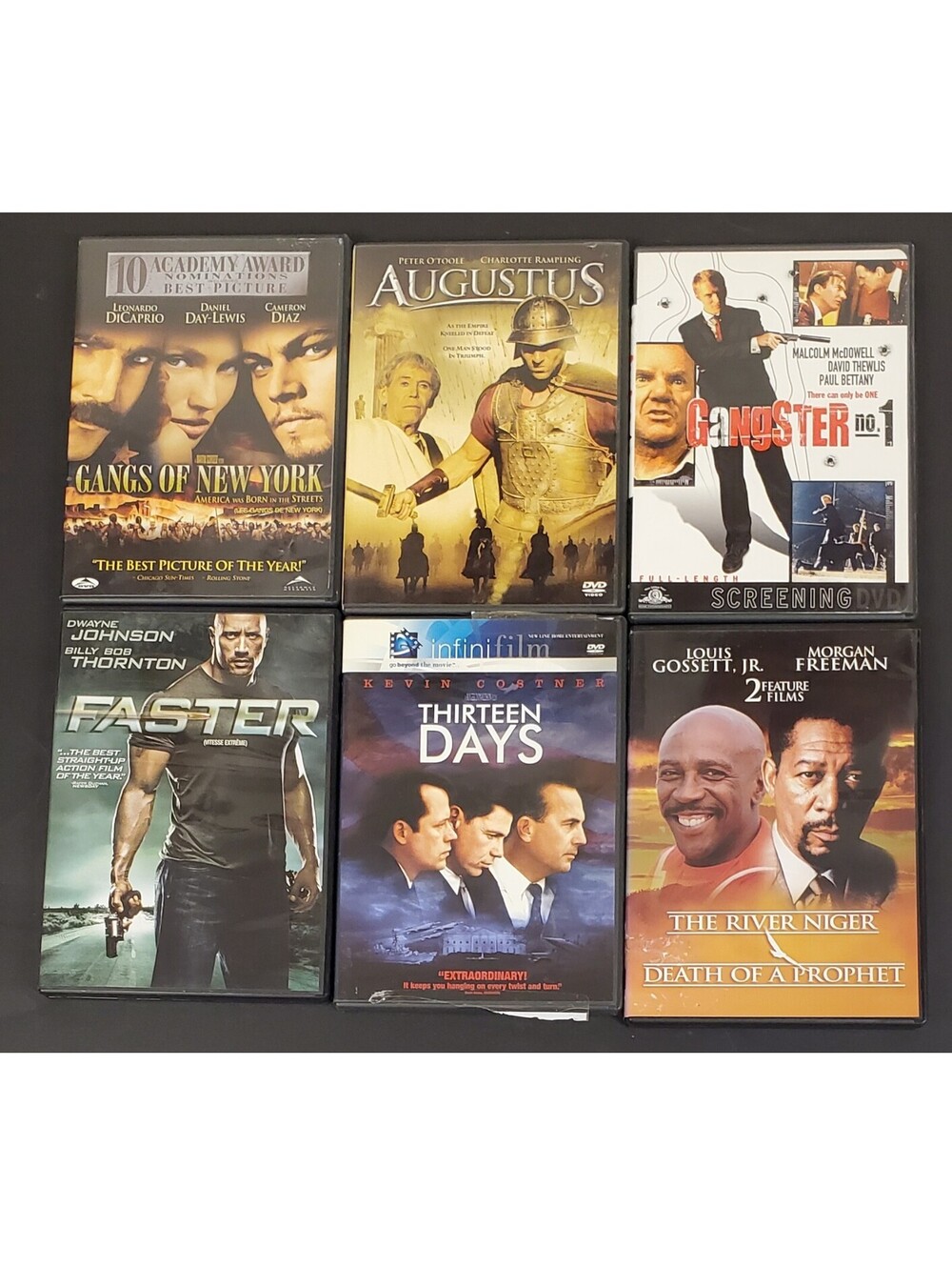 DVD Movie Collection GC: Gangs of New York, Augustus, Gangster No. 1, Faster+